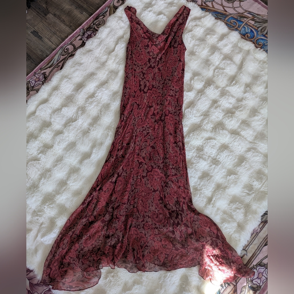 Beautiful 90s Silk Beaded Bias Slip Dress